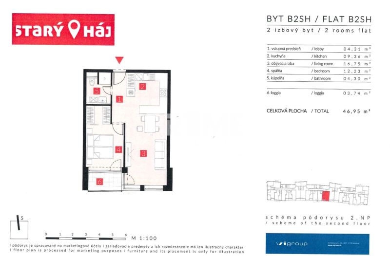 MODERNÝ 2i byt, NOV. STARÝ HÁJ, LOGGIA, KLÍMA, Lužná ulica, Petržalka